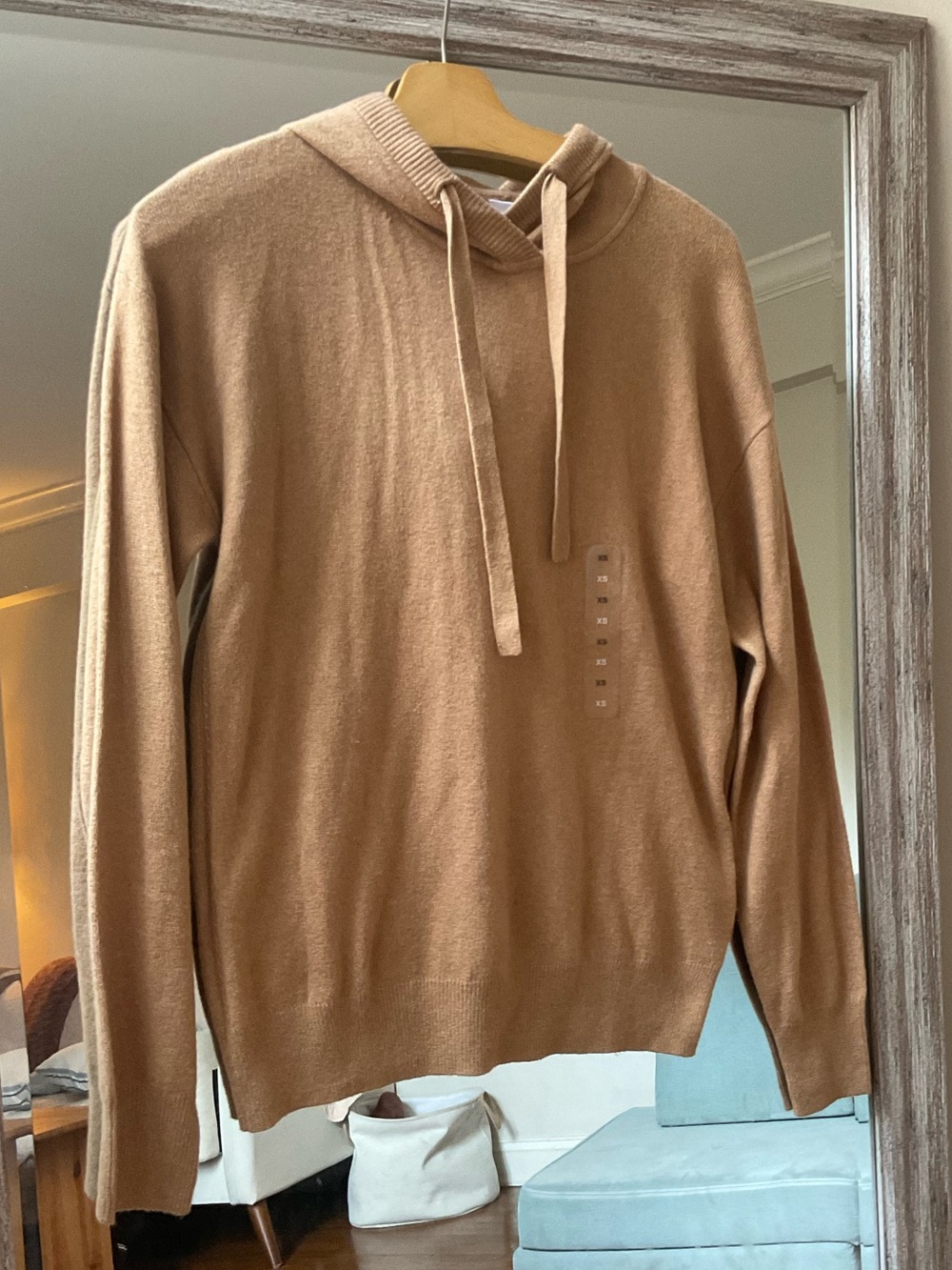 GAP Women's Crewneck Hoodie Sweater in Camel